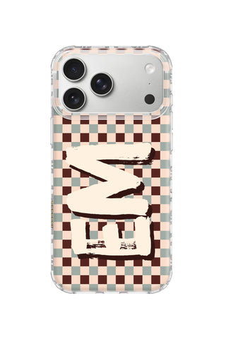 Custom Monogram iPhone 18 Pro Max Case, Sage Squares Design by MultiCustomize