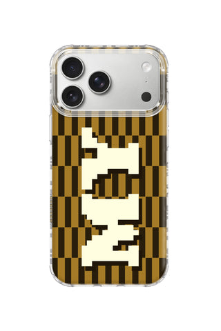 Custom Monogram iPhone 18 Pro Max Case, Amber Blocks Design by MultiCustomize