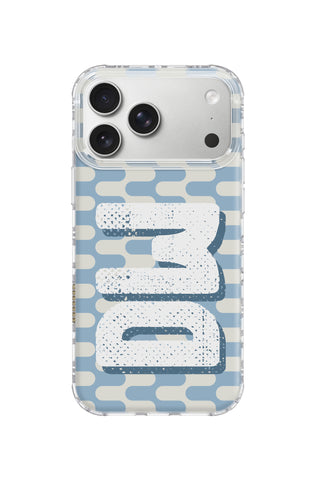 Custom Monogram iPhone 18 Pro Max Case, Powder Waves Design by MultiCustomize