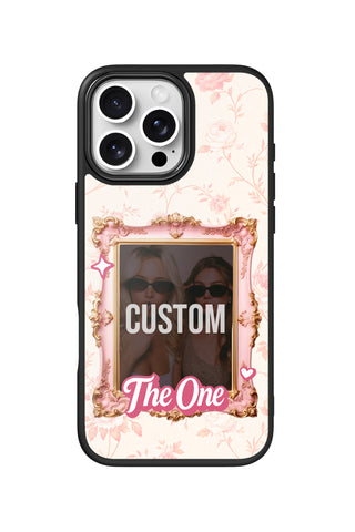 Flat lay view of personalized lover coquette frame Photo design on custom iPhone 16 Pro Max case by MultiCustomize
