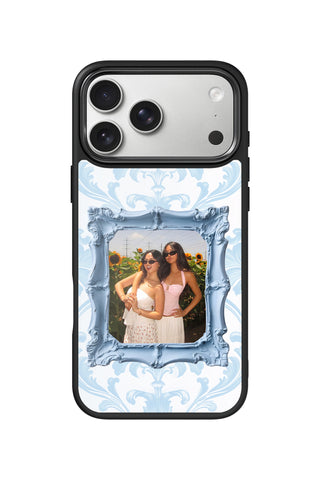 Custom Photo iPhone 17 Pro Max Case, Blue Vintage Frame Design by MultiCustomize