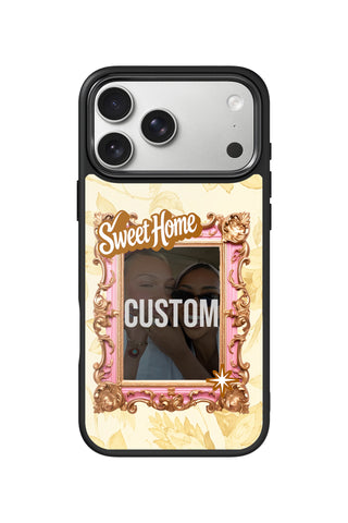 Flat lay view of personalized family yellow vintage frame Photo design on custom iPhone 17 Pro Max case by MultiCustomize