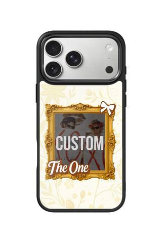 Flat lay view of personalized lover gold vintage frame Photo design on custom iPhone 17 Pro Max case by MultiCustomize