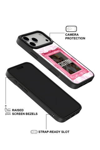 Raised camera bezel protection on personalized iPhone case by MultiCustomize