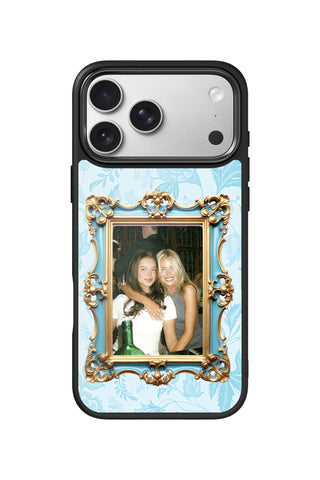 Custom Photo iPhone 17 Pro Max Case, Sky Blue Vintage Frame Design by MultiCustomize
