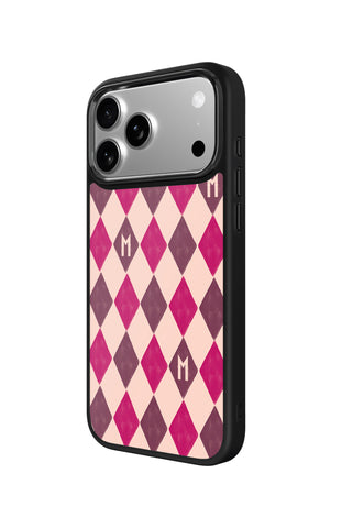 Side view and button details of custom monogram iPhone case by MultiCustomize