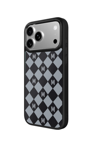 Side view and button details of custom monogram iPhone case by MultiCustomize