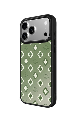 Side view and button details of custom monogram iPhone case by MultiCustomize