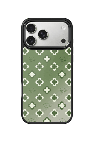Custom initials iPhone 17 Pro Max Case, Olive Clover Design by MultiCustomize