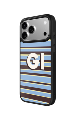 Side view and button details of custom monogram iPhone case by MultiCustomize