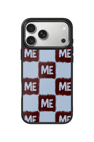 Custom Monogram iPhone 17 Pro Max Case, Bold Cherry Grid Design by MultiCustomize