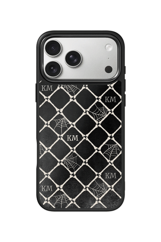 Custom Monogram iPhone 17 Pro Max Case, Bone Lattice Design by MultiCustomize