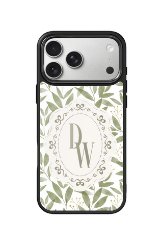 Custom Monogram iPhone 17 Pro Max Case, Botanical Design by MultiCustomize