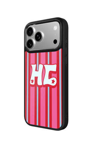 Side view and button details of custom monogram iPhone case by MultiCustomize