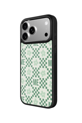 Side view and button details of custom monogram iPhone case by MultiCustomize