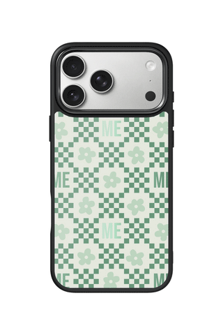 Custom Monogram iPhone 17 Pro Max Case, Checker Bloom Design by MultiCustomize