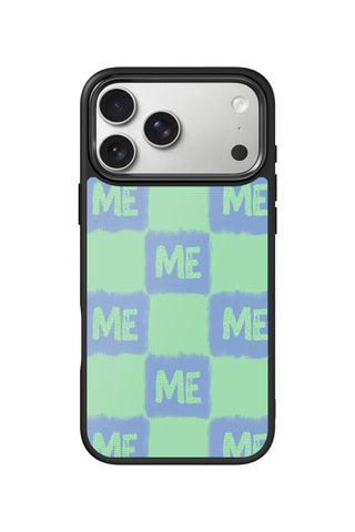 Custom Monogram iPhone 17 Pro Max Case, Cool Mint Grid Design by MultiCustomize