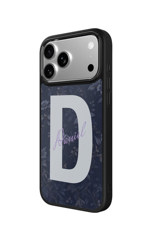 Side view and button details of custom monogram iPhone case by MultiCustomize