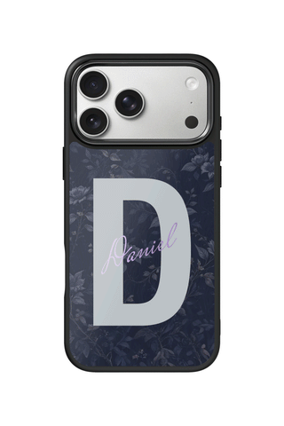 Custom Monogram iPhone 17 Pro Max Case, Midnight Rose Design by MultiCustomize