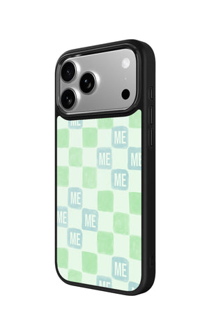 Side view and button details of custom monogram iPhone case by MultiCustomize
