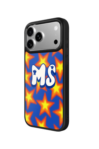 Side view and button details of custom monogram iPhone case by MultiCustomize