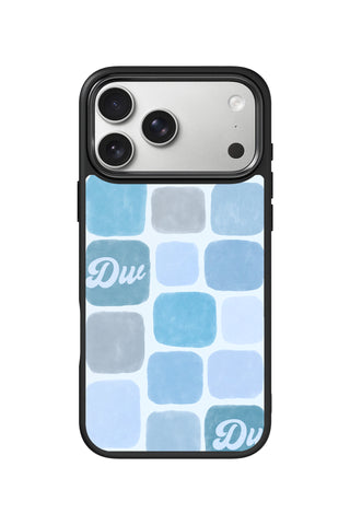 Custom Monogram iPhone 17 Pro Max Case, Ocean Pebble Grid Design by MultiCustomize