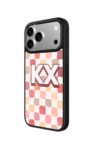 Side view and button details of custom monogram iPhone case by MultiCustomize