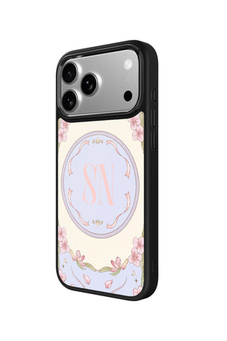 Side view and button details of custom monogram iPhone case by MultiCustomize