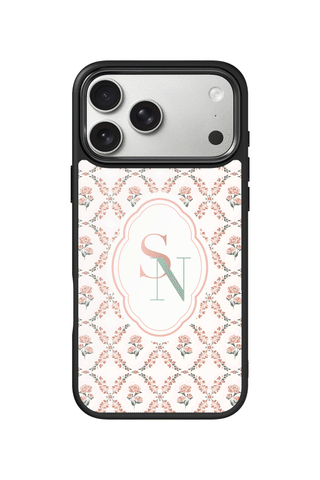Custom Monogram iPhone 17 Pro Max Case, Rose Garden Design by MultiCustomize