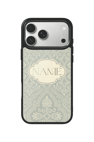 Custom Monogram iPhone 17 Pro Max Case, Sage Damask Design by MultiCustomize