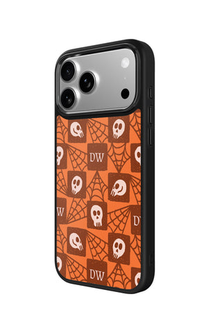 Side view and button details of custom monogram iPhone case by MultiCustomize