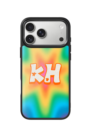 Custom Monogram iPhone 18 Pro Max Case, liquid rainbow Design by MultiCustomize