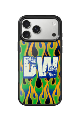 Custom Monogram iPhone 18 Pro Max Case, neon blaze Design by MultiCustomize