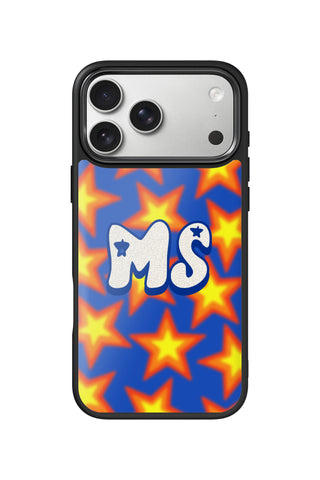 Custom Monogram iPhone 18 Pro Max Case, neon stars Design by MultiCustomize