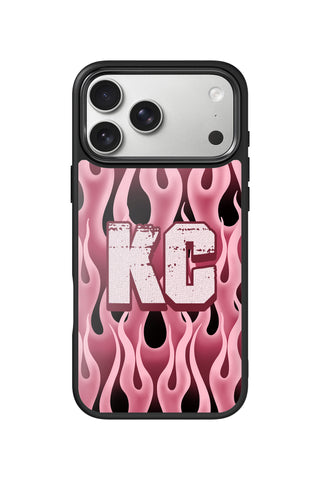 Custom Monogram iPhone 18 Pro Max Case, pink inferno Design by MultiCustomize