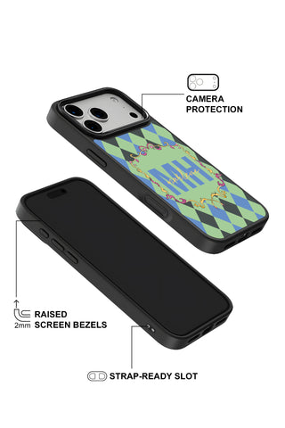 Raised camera bezel protection on personalized iPhone case by MultiCustomize