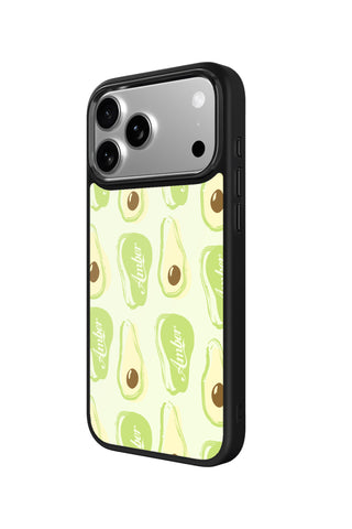 Side view and button details of custom monogram iPhone case by MultiCustomize