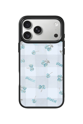 Custom Name iPhone 17 Pro Max Case, Crystal Cherries Design by MultiCustomize