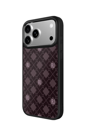 Side view and button details of custom monogram iPhone case by MultiCustomize