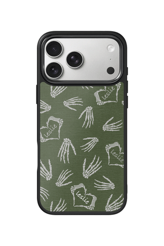 Custom Name iPhone 17 Pro Max Case, Olive Bones Design by MultiCustomize