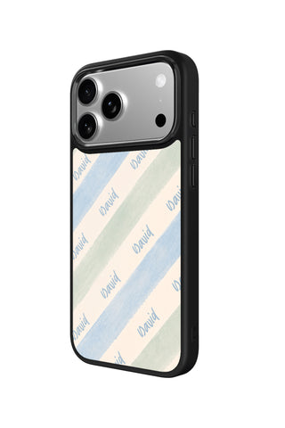 Side view and button details of custom monogram iPhone case by MultiCustomize
