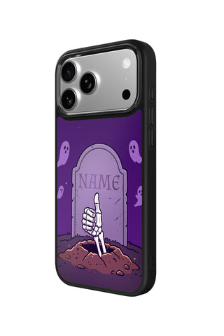 Side view and button details of custom monogram iPhone case by MultiCustomize