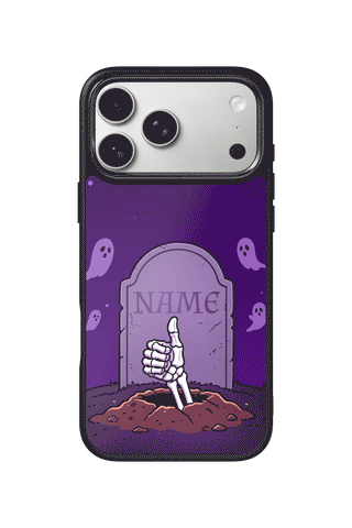 Custom Name iPhone 17 Pro Max Case, Skeleton Thumbs Up Design by MultiCustomize
