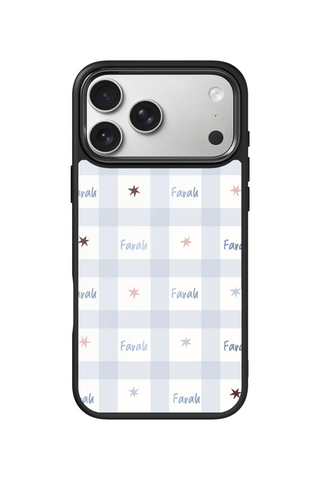 Custom Name iPhone 17 Pro Max Case, Starlit Gingham Design by MultiCustomize
