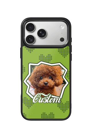 Custom Photo iPhone 17 Pro Max Case, Green Pixel Design by MultiCustomize