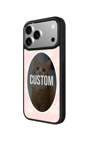 Side view and button details of custom monogram iPhone case by MultiCustomize