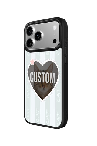 Side view and button details of custom monogram iPhone case by MultiCustomize