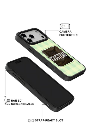 Raised camera bezel protection on personalized iPhone case by MultiCustomize