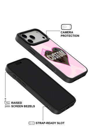 Raised camera bezel protection on personalized iPhone case by MultiCustomize