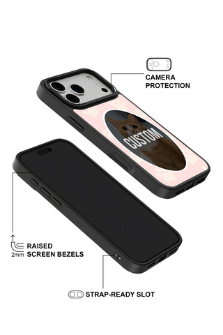Raised camera bezel protection on personalized iPhone case by MultiCustomize